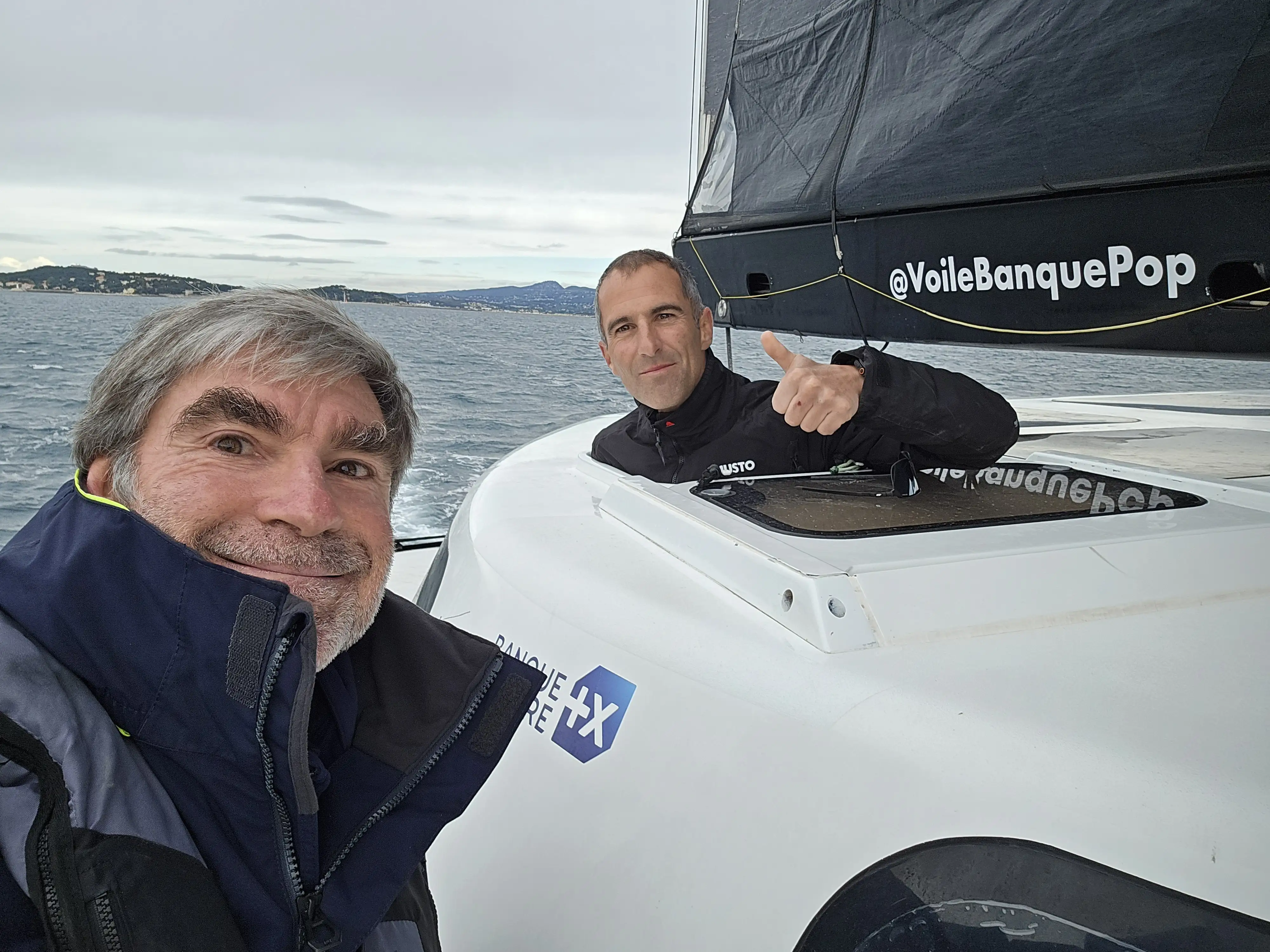 Sortie en mer sur le maxi trimaran Banque Populaire